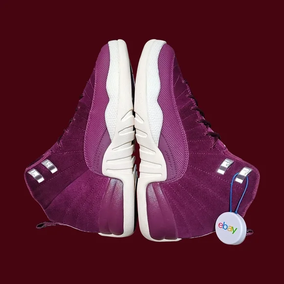 🚻6.5Y US—Air Jordan 12 Retro BG 2017 [BORDEAUX/SAIL–METALLIC SILVER] 153265–617 - Picture 2 of 11